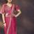 pink satin silk blend pure handwork, khatli work with designer blouse, belt ready to wear saree