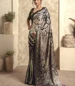 multicolour satin silk blend digital printed saree