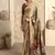 cream satin silk blend digital printed saree