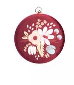 Maroon floral embroidered clutch