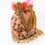 Pink floral embroidered potli bag