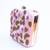 Pink floral embroidered clutch