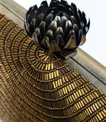 Copper embroidered clutch