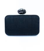 Black embroidered clutch