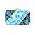 Blue floral embroidered clutch