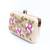 Beige floral embroidered clutch