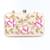 Beige floral embroidered clutch