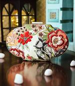 Multicolor floral embroidered clutch