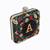 Black customised floral embroidered clutch