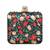 Black customised floral embroidered clutch