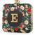 Black floral embroidered customised ' E ' clutch