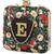 Black floral embroidered customised ' E ' clutch