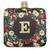 Black floral embroidered customised ' E ' clutch