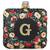 Black customised floral embroidered clutch