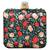 Black customised floral embroidered clutch