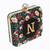 Black floral embroidered customised 'N' clutch