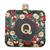 Black floral embroidered customised 'Q' clutch