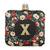 Black floral embroidered customised ' X' clutch