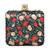 Black customised floral embroidered clutch