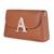 Tan customised 'a' leather clutch