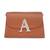 Tan customised 'a' leather clutch