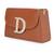 Tan customised 'd' leather clutch