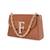 Tan customised 'f' leather clutch