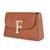 Tan customised 'f' leather clutch
