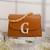 Tan customised 'g' leather clutch