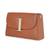Tan customised 'i' leather clutch