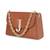 Tan customised 'j' leather clutch