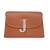 Tan customised 'j' leather clutch