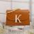 Tan customised 'k' leather clutch
