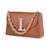 Tan customised 'l' leather clutch