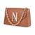 Tan customised 'n' leather clutch