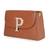 Tan customised 'p' leather clutch