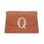 Tan customised 'q' leather clutch