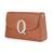 Tan customised 'q' leather clutch