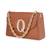 Tan customised 'q' leather clutch
