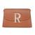 Tan customised 'r' leather clutch