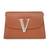 Tan customised 'v' leather clutch