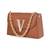 Tan customised 'v' leather clutch