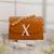Tan customised 'x' leather clutch