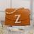 Tan customised 'z' leather clutch