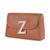Tan customised 'z' leather clutch