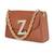Tan customised 'z' leather clutch