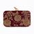 Maroon floral embroidered clutch