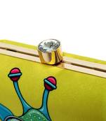 Yellow printed clutch