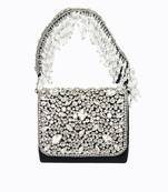 Black beads embroidered clutch