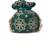 Green floral embroidered potli bag